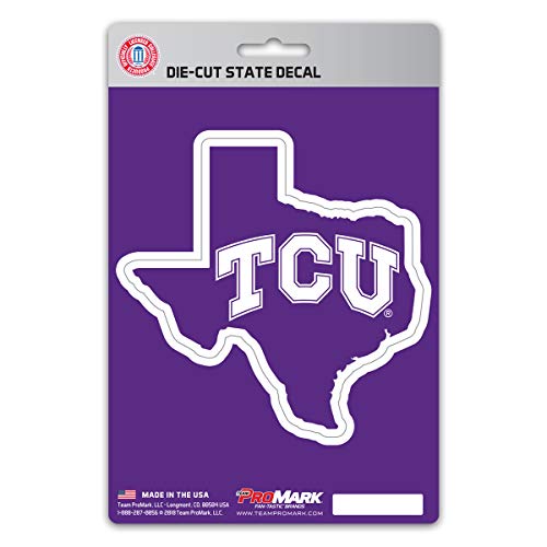 FANMATS NCAA TCU Horned Frogs State Shape Decal - Team Colors, Durable Vinyl