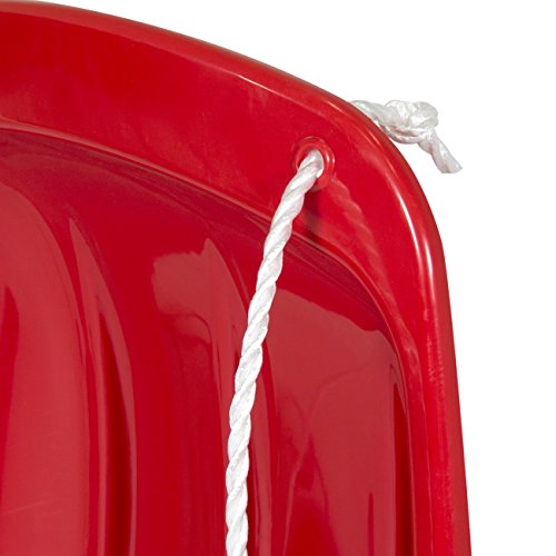 48-Inch Kids Plastic Toboggan Snow Sled with Pull Rope - Red