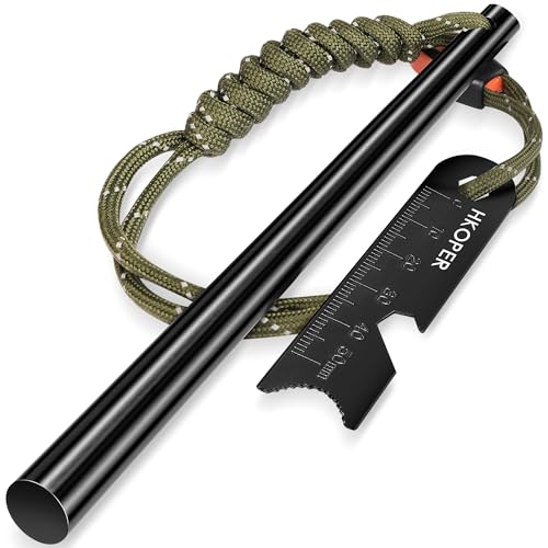 Ferro Rod Fire Starter Kit with 6-in-1 Scraper & Paracord