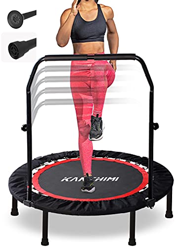 40" Folding Mini Fitness Rebounder Trampoline with Handle - Black