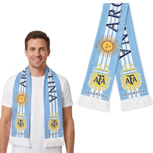 Argentina Soccer Scarf - Double-Sided Flag Print for 2026 World Cup