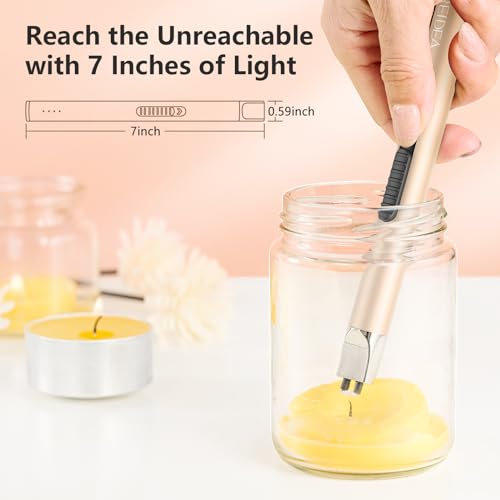 Flameless USB Rechargeable Candle Lighter - Champagne Gold