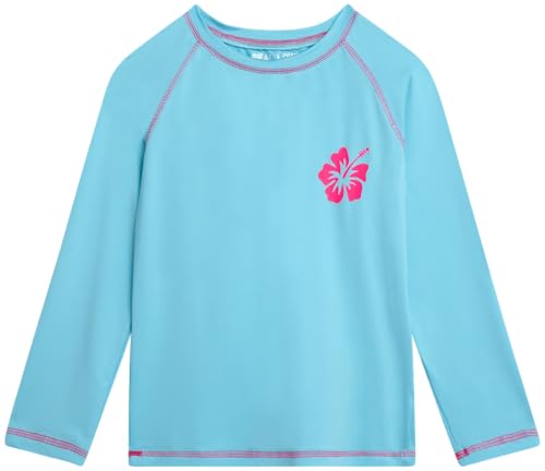 Long Sleeve Rash Guard Swim Shirt - Baby Blue, Size 14-16