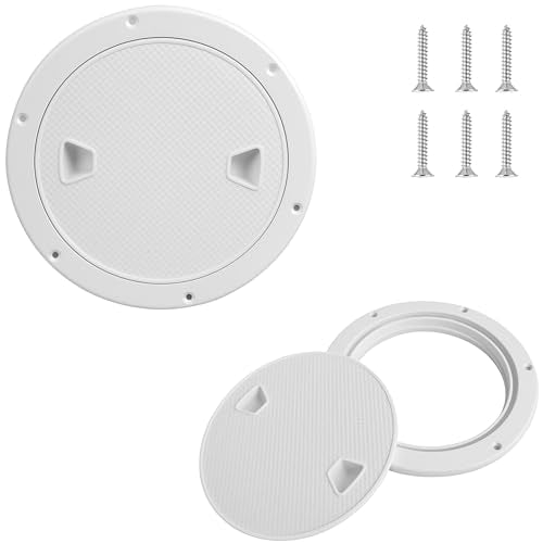 6-Inch Round Boat Deck Plate Inspection Hatch - White
