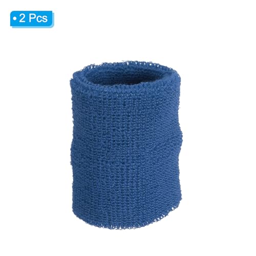 Athletic Terry Cloth Wrist Sweatband - Lake Blue, 2 Pack