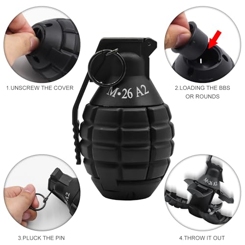 Spring Powered Toy Grenade for Tactical Battle Games - M26 Black & Green