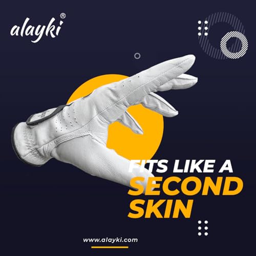 Premium Golf Glove - 100% Natural Sheep Leather, Medium Size - Superior Grip & Comfort