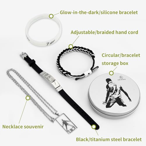Ronaldo Jewelry Set - Black Titanium Steel Bracelet & Necklace
