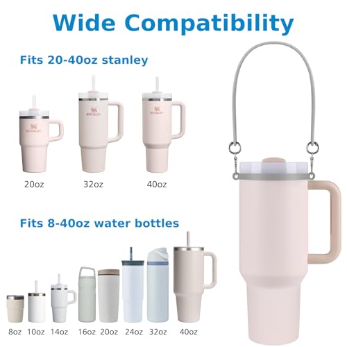 Silicone Water Bottle Sling with Strap - Gray Bottle Carrier