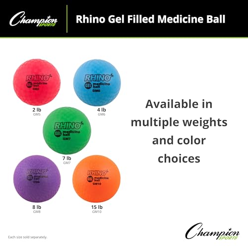 2 LB Gel-Filled Medicine Ball - Red Weighted Ball for Strength Training