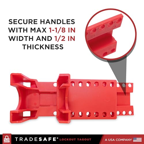 TRADESAFE Adjustable Ball Valve Lockout - Ball Valve Lock Out Devices for 1/2 inch to 4-1/4 inch Pipe Diameter, Valve Lock Out Tag Out, Water Valve Lock, Gas Valve Lock, 2 Pack