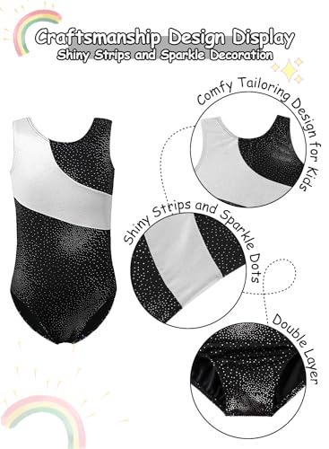 Gymnastics Leotard for Girls - Toddler Ballet Leotard Silver 130 (5-6 Years)