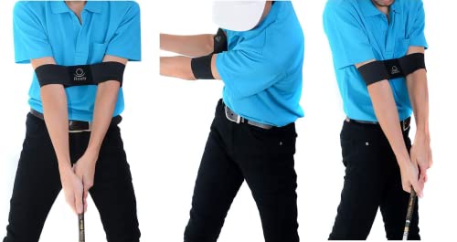 Golf Swing Trainer Aid - Arm Correction Band for Consistent Form - Black