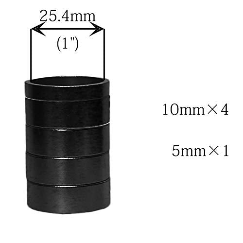 1-Inch Headset Spacer Set - 5Pcs Black Aluminum Bicycle Spacers