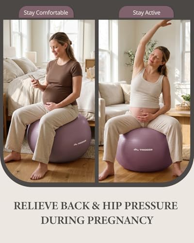 Yoga Stability Ball for Core Strength, Balance & Posture - 55/65/75cm