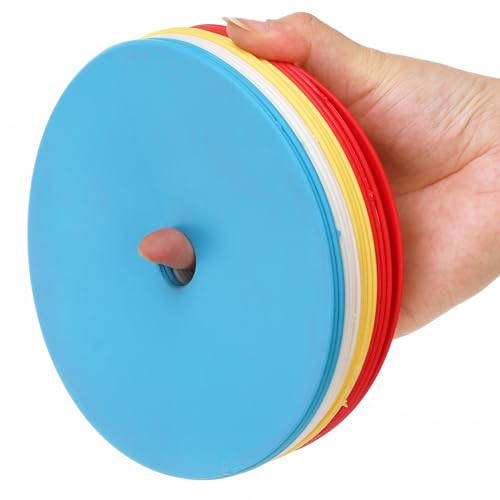 20 Pack 6-Inch Flat Cones Spot Markers for Sports & Agility Training