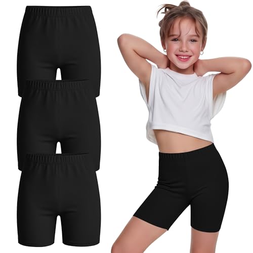 Girls Bike Shorts - 3 Pack, 11-12 Years, Black
