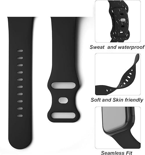 Fitness Tracker Replacement Band for D26 - Soft Silicone - Black