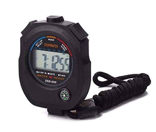 Digital Sport Stopwatch Timer - 2 Pack with Large Display & Alarm