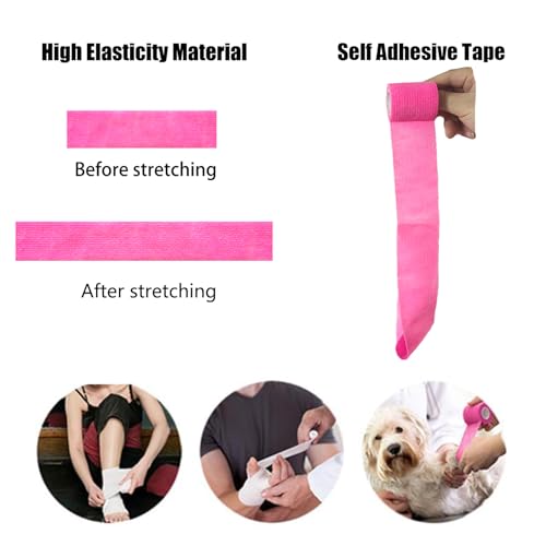 2 Inch Self Adhesive Bandage Tape - 6 Pack, Pink