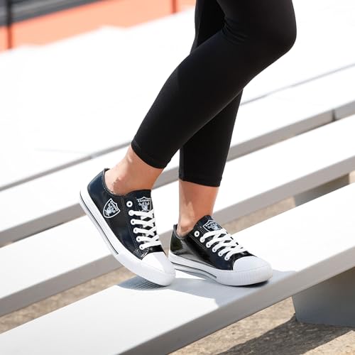 Las Vegas Raiders Metallic Low Top Canvas Sneakers - Women