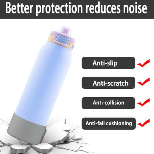 Silicone Bottom Covers for Ello Pop 22oz Water Bottle - Gray (2 Pack)