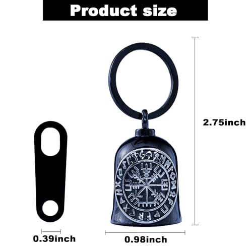 Motorcycle Viking Bell Black Silver - Guardian Symbol for Men & Women