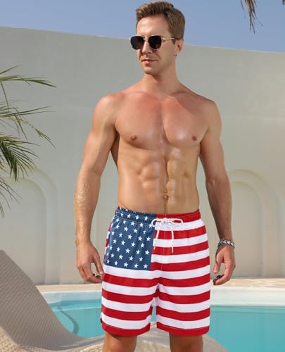 Men's 7-Inch Swim Trunks with Compression Liner – Gleeease