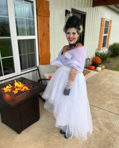 White One Size High Low Tulle Skirt for Women Wedding Party Prom ROSE IN THE BOX