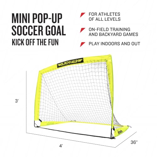 Portable Pop Up Soccer Goal for Youth & Adults - Blackhawk