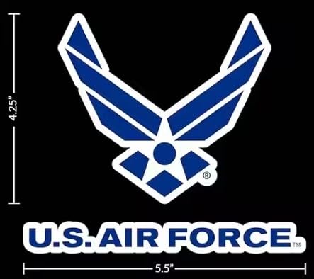 U.S. Air Force Decal - Officially Licensed Vinyl Sticker, 5.5" x 4.25"