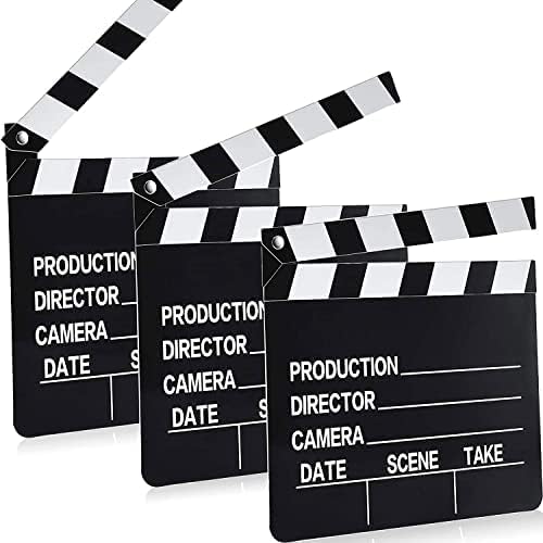 BBTO Movie Film Clap Board - 10 Pieces, 7 x 8 Inch Writable Directors Clapper | Black & White