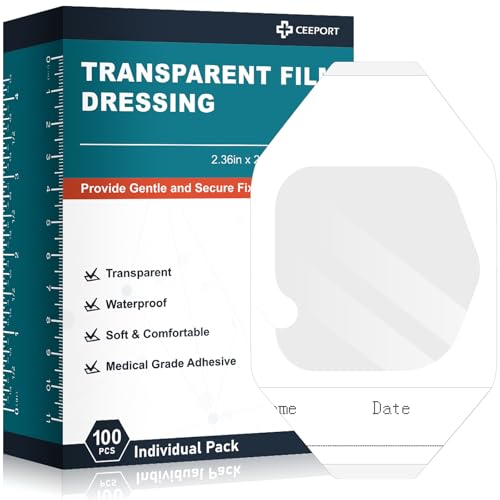 Ceeport Waterproof Transparent Adhesive Dressings 2.36 x 2.75 inches, 100 Pack