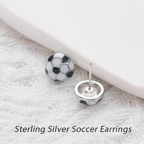 Sterling Silver Sports Earrings for Women - Soccer, Volleyball & More