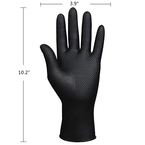 Reusable Hair Dye Gloves - Non-Slip Waterproof Rubber Gloves, Large - Black