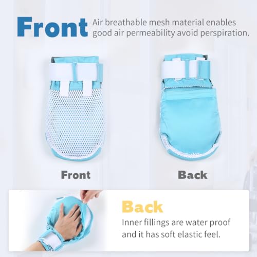 Restraint Gloves for Dementia Patient, Medical Assistance Glove with Zipper Opening For Finger Protection