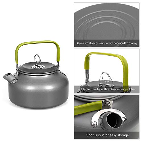 DoorSlay 0.8L Camping Kettle Tea & Coffee Pot Portable Aluminum with Foldable Handle