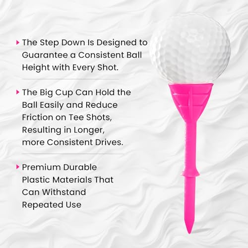 Durable Golf Tees - 3 1/4 Inch Plastic - 30 Pack Multicolor