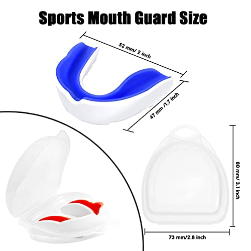 Sports Mouth Guard for Kids - 2 Pack Blue & Black with Case