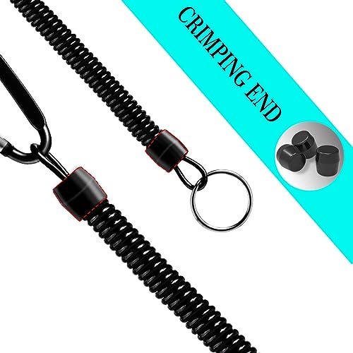 Flexible Anti-Lost Spring Coil Leash - Black, 47" Stretchable Safety Cord