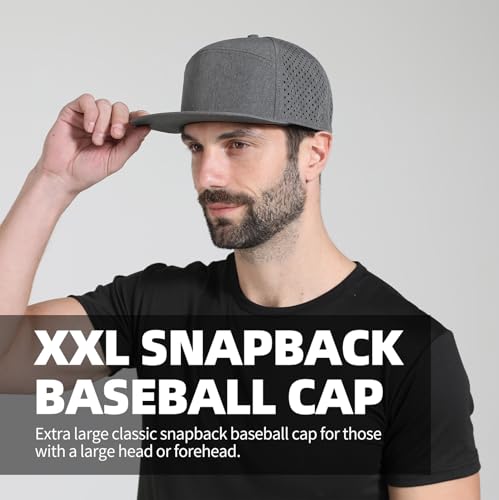 Oversize XXL Mesh Snapback Cap for Big Heads - Flatbill Baseball Hat