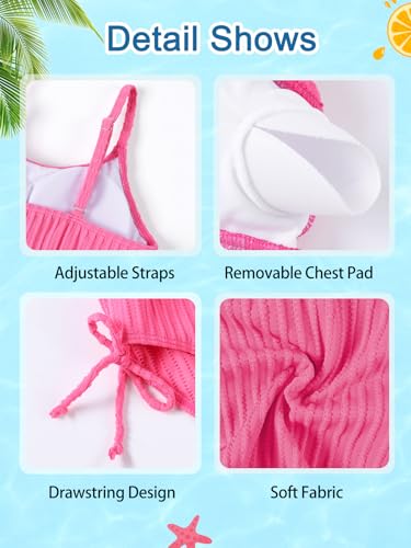 Girls Swimsuits Teen Two Piece Bathing Suit High Waist Bikini Set