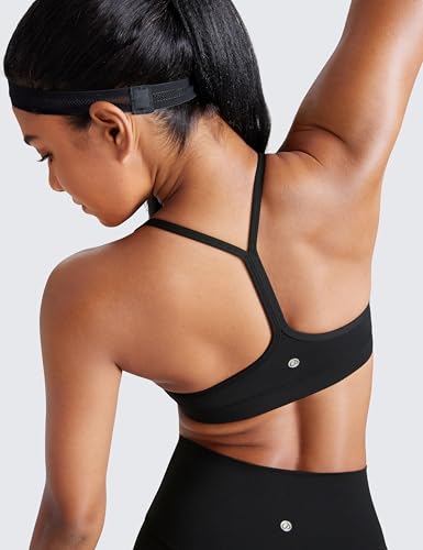 Light Support Y Back Sports Bra for Women - Soft, Scoop Neck, Removable Pads