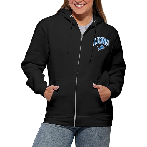 Detroit Lions Arched Wordmark Zip Up Hoodie - Medium