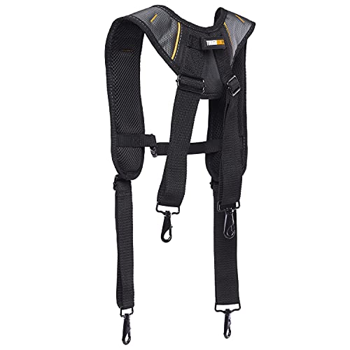 ToughBuilt ? Pro Padded Suspenders, Heavy-Duty Adjustable Work Suspenders with Breathable Padding, Durable Buckle Clips, and Reinforced Stitching for Tool Belts and Jobsite Comfort