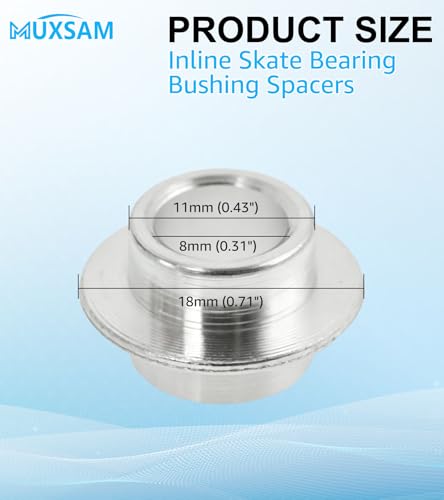 8-Pack Inline Skate Bearing Spacers for 8mm Axles - Silver