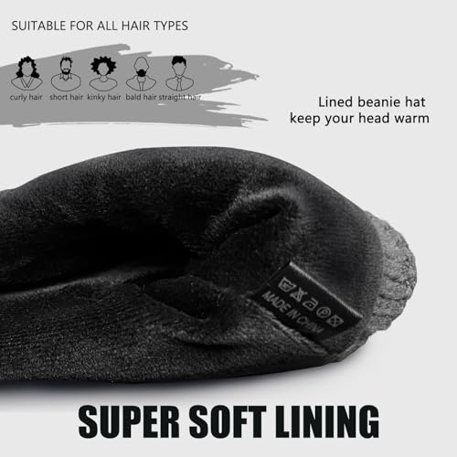 Winter Beanie Hat for Men & Women - Soft Fleece Lined, Grey