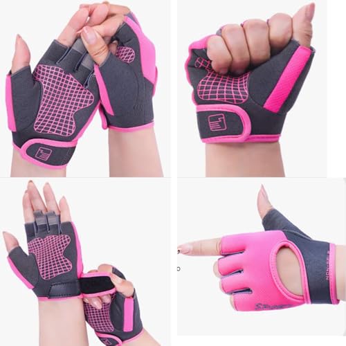 Breathable Workout Gloves - Weight Lifting & Cycling - Pink Medium