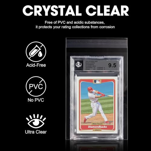 300ct Comnge Universal Graded Card Slab Sleeves - Clear Protective Bags for PSA, BGS, SGC, CGC