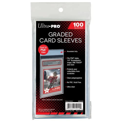 Resealable Graded Card Slab Sleeves for PSA Slabs - 100 Count